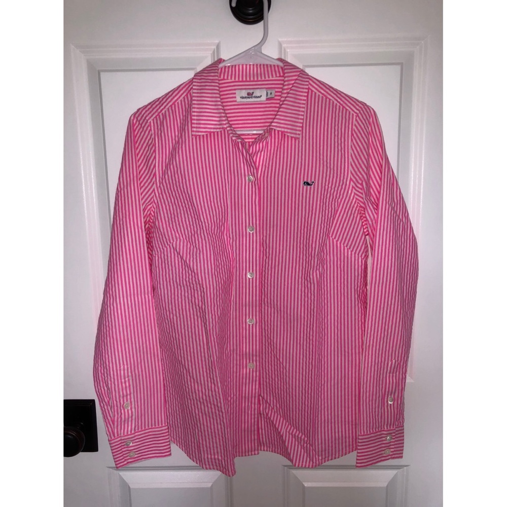 Vineyard Vines striped button down - hot pink